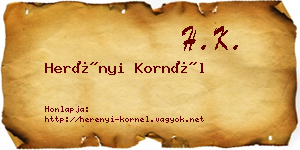 Herényi Kornél névjegykártya
