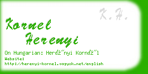 kornel herenyi business card